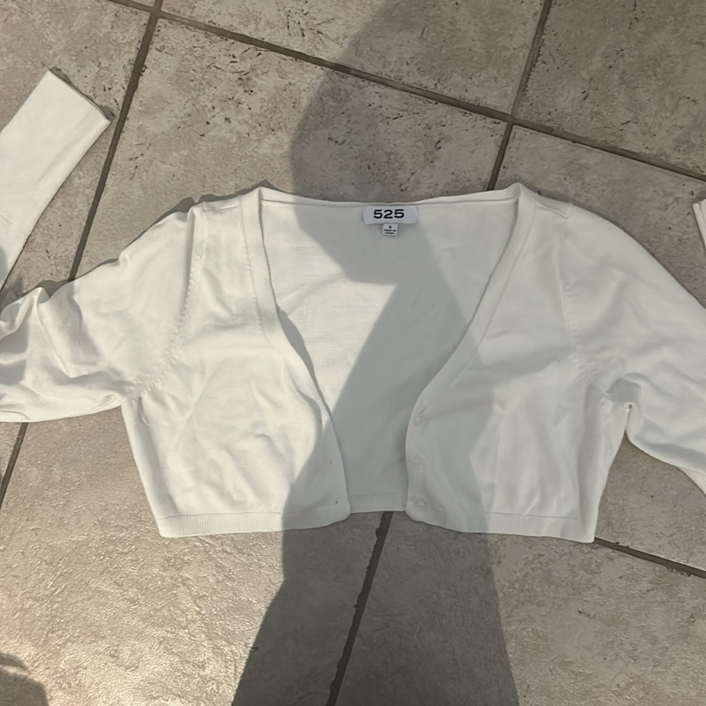525 White Cropped Sweater (S)